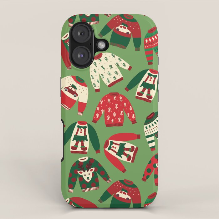 Ugly Christmas Sweaters Pattern iPhone Case Gallery Image 1