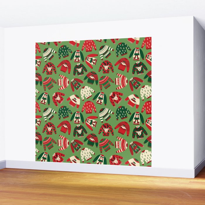 Ugly Christmas Sweaters Pattern Wall Mural Gallery Image 2