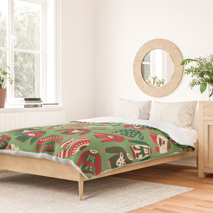 Ugly Christmas Sweaters Pattern Duvet Cover Gallery Image 2