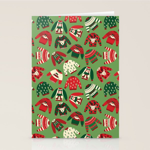 Ugly Christmas Sweaters Pattern Stationery Card Gallery Image 1