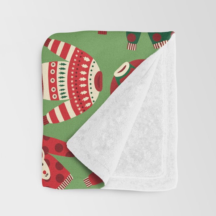 Ugly Christmas Sweaters Pattern Throw Blanket Gallery Image 3
