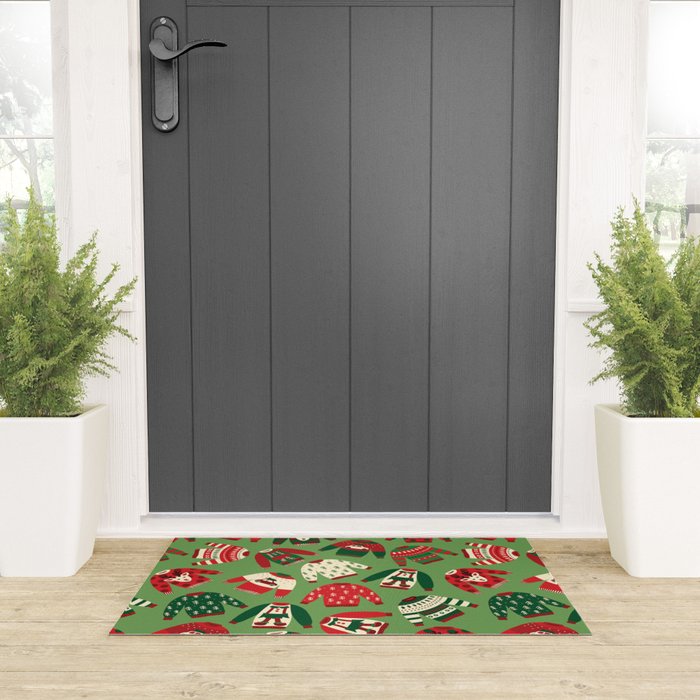Ugly Christmas Sweaters Pattern Welcome Mat Gallery Image 3
