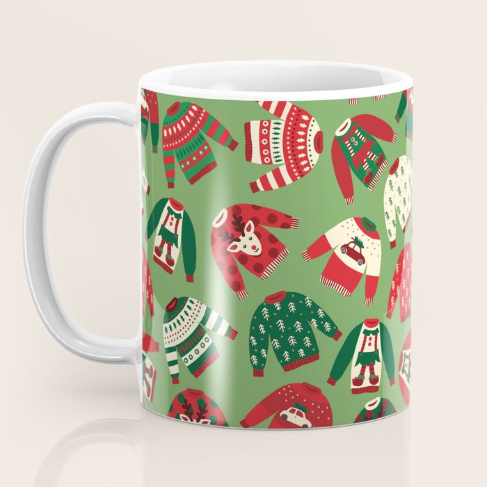 Ugly Christmas Sweaters Pattern Coffee Mug Gallery Image 3
