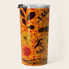 Dried Flower Print in Orange Travel Mug Gallery Image 3