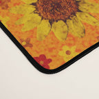 Dried Flower Print in Orange Desk Mat Gallery Image 4