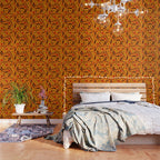 Dried Flower Print in Orange Wallpaper Gallery Image 3