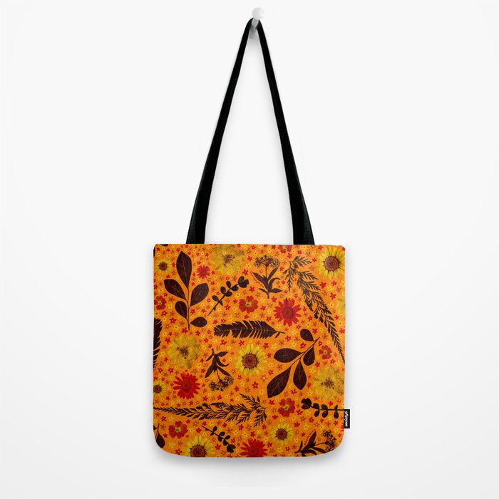 Dried Flower Print in Orange Tote Bag Gallery Image 2