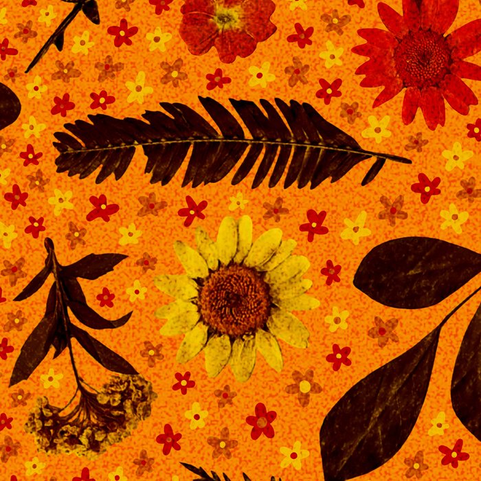 Dried Flower Print in Orange Coffee Mug Gallery Image 2