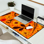 Dried Flower Print in Orange Desk Mat Gallery Image 2