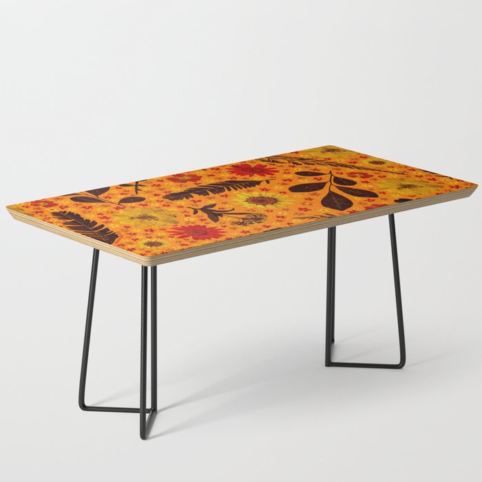 Dried Flower Print in Orange Coffee Table Gallery Image 1