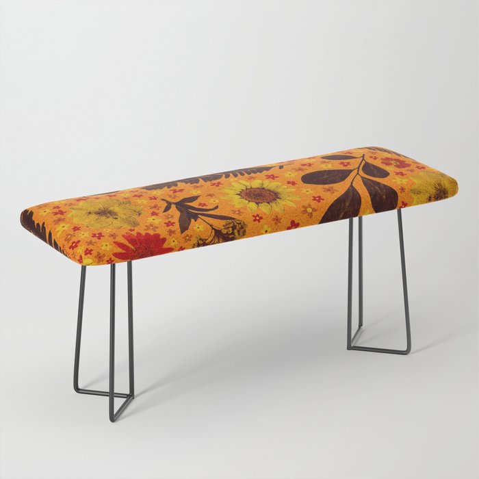 Dried Flower Print in Orange Bench Gallery Image 1