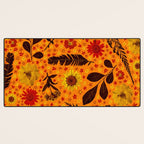 Dried Flower Print in Orange Desk Mat Gallery Image 3