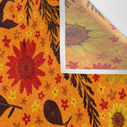 Dried Flower Print in Orange Wall Tapestry Gallery Image 3