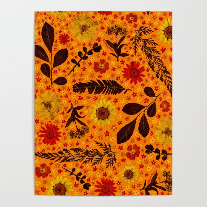 Dried Flower Print in Orange Poster Gallery Image 4