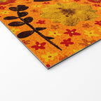 Dried Flower Print in Orange Welcome Mat Gallery Image 2
