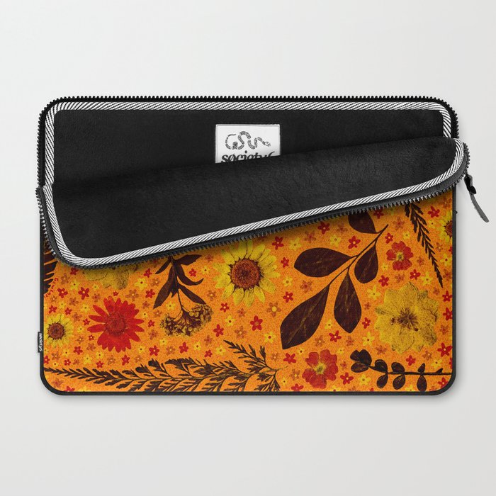 Dried Flower Print in Orange Laptop Sleeve Gallery Image 2