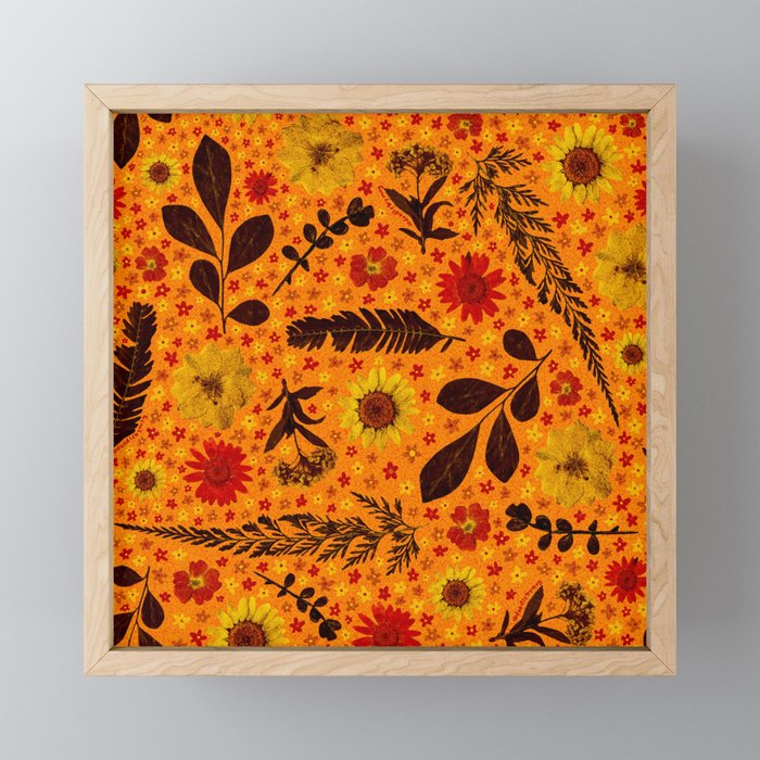 Dried Flower Print in Orange Mini Art Print Gallery Image 1