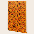 Dried Flower Print in Orange Wallpaper Gallery Image 2