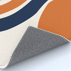 Abstract Shapes 66 in Vintage Orange and Navy Blue Rug Gallery Image 4