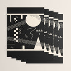 Memphis Redux New 80s Geometric Abstract Pattern in Black and Almond Cream Wrapping Paper Gallery Image 3