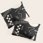 Memphis Redux New 80s Geometric Abstract Pattern in Black and Almond Cream Pillow Sham Gallery Image 3