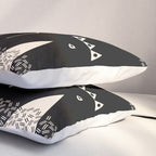 Memphis Redux New 80s Geometric Abstract Pattern in Black and Almond Cream Pillow Sham Gallery Image 3