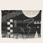 Memphis Redux New 80s Geometric Abstract Pattern in Black and Almond Cream Wall Hanging Gallery Image 1