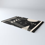 Memphis Redux New 80s Geometric Abstract Pattern in Black and Almond Cream Rug Gallery Image 3