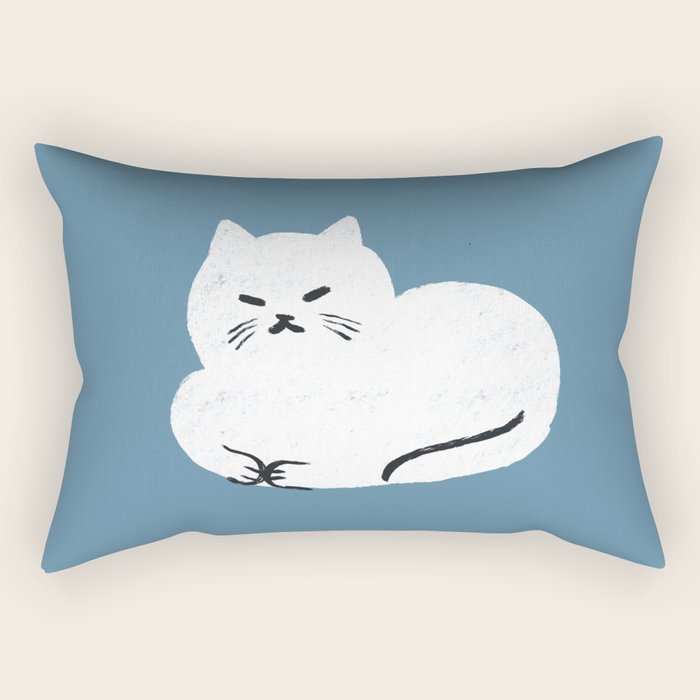 Comfy Cat WarmBlue Rectangular Pillow Gallery Image 2