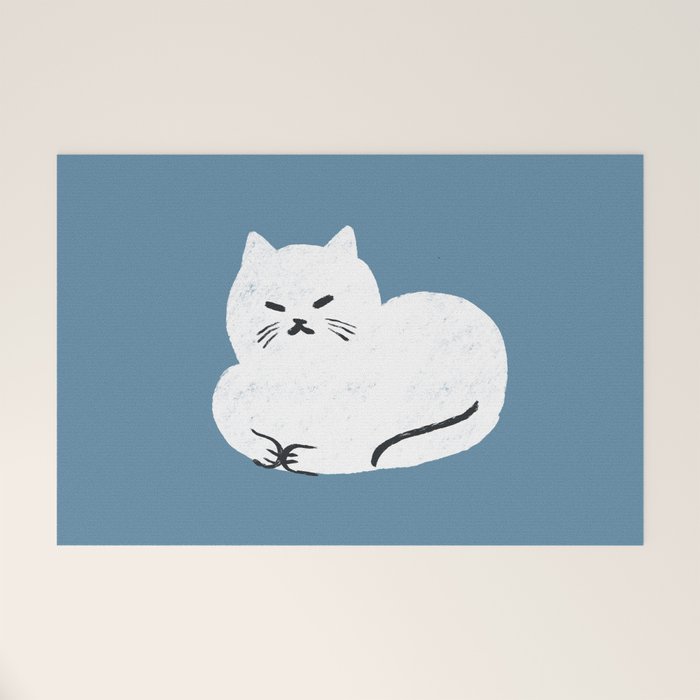 Comfy Cat WarmBlue Welcome Mat Gallery Image 1