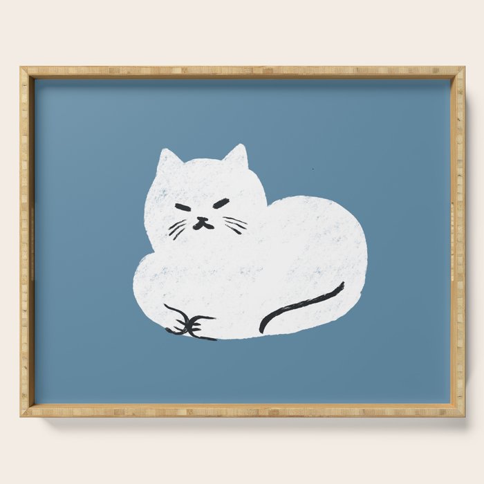 Comfy Cat WarmBlue Serving Tray Gallery Image 1