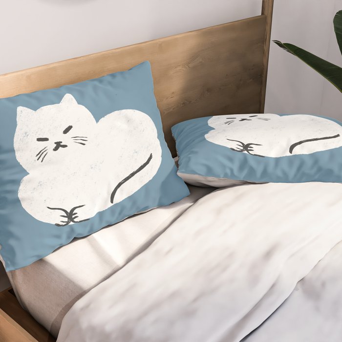 Comfy Cat WarmBlue Pillow Sham Gallery Image 2