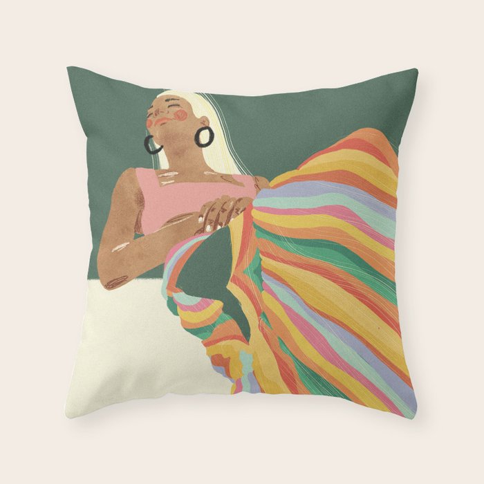 Rainbow Lady Throw Pillow Gallery Image 1