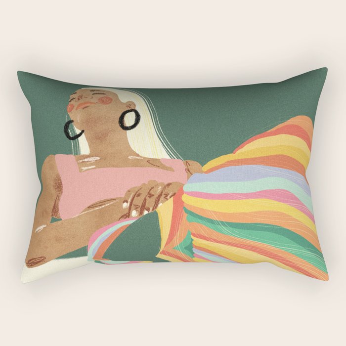 Rainbow Lady Rectangular Pillow Gallery Image 2
