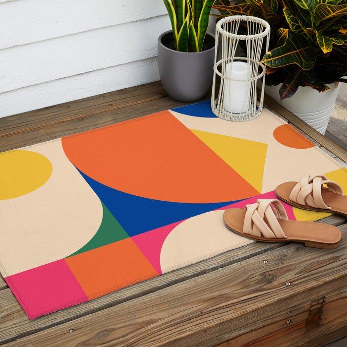 Geometric Shapes 225 Outdoor Rug Gallery Image 2