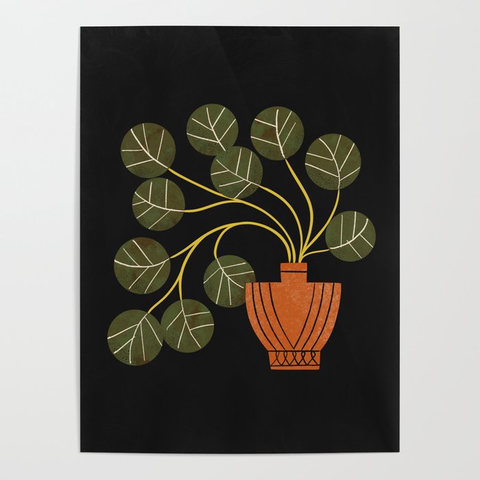 Leafy Plant In Vase Poster Gallery Image 4