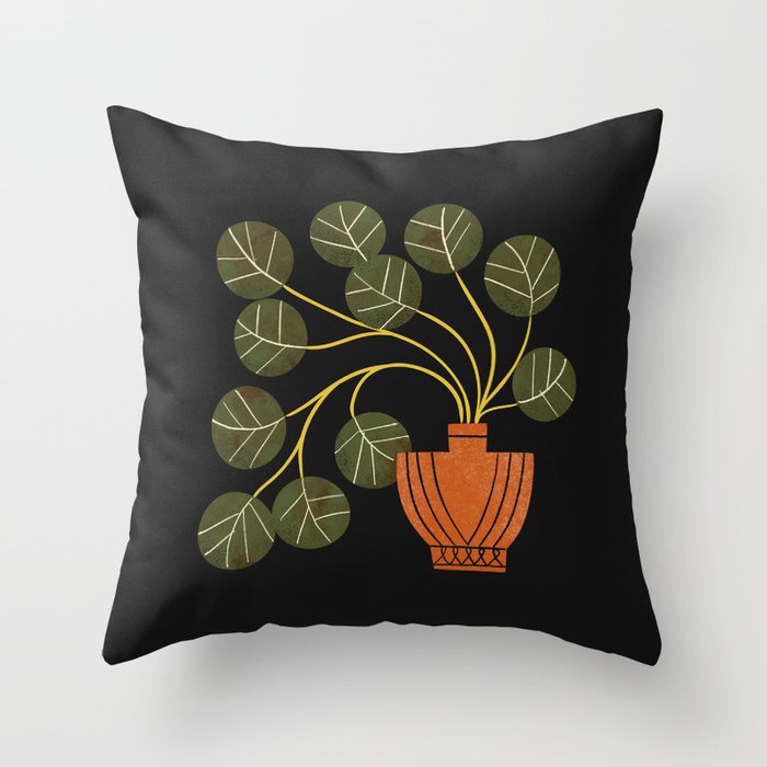 Leafy Plant In Vase Throw Pillow Gallery Image 6