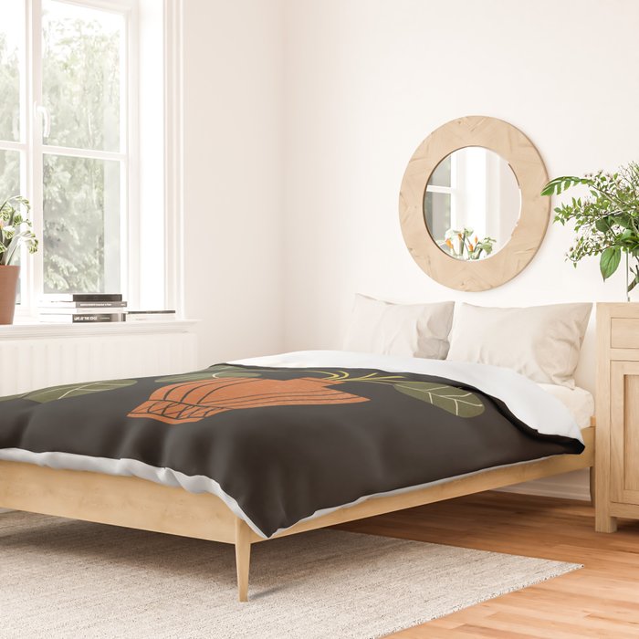 Leafy Plant In Vase Duvet Cover Gallery Image 2