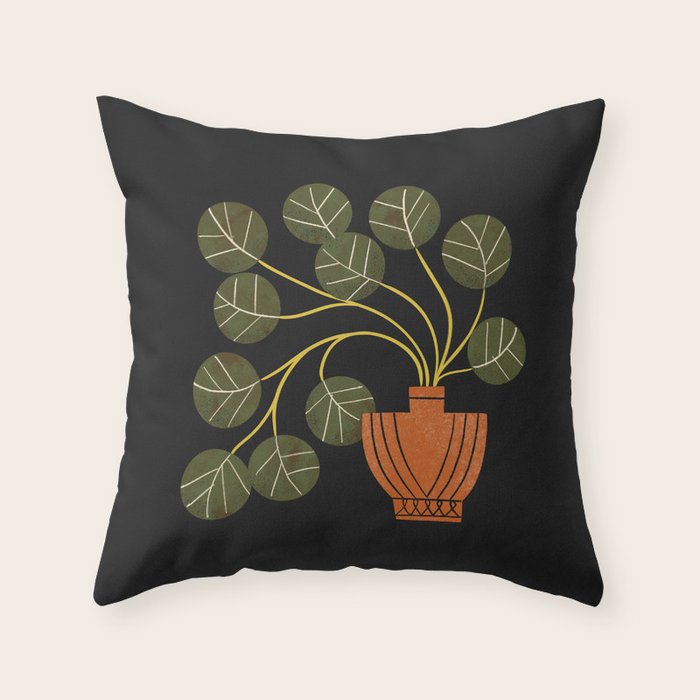 Leafy Plant In Vase Throw Pillow Gallery Image 6