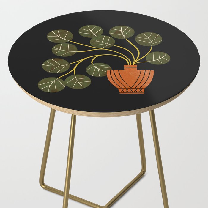 Leafy Plant In Vase Side Table Gallery Image 2