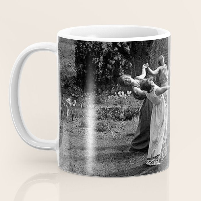 Circle Of Witches, Natchez Trace Vintage Women Dancing black and white photograph - photography - photographs Coffee Mug Gallery Image 3