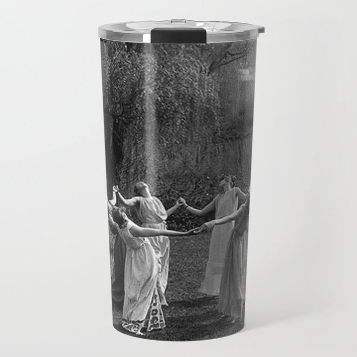 Circle Of Witches, Natchez Trace Vintage Women Dancing black and white photograph - photography - photographs Travel Mug Gallery Image 1