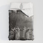 Circle Of Witches, Natchez Trace Vintage Women Dancing black and white photograph - photography - photographs Duvet Cover Gallery Image 6