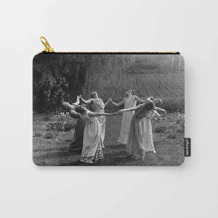 Circle Of Witches, Natchez Trace Vintage Women Dancing black and white photograph - photography - photographs Carry All Pouch Gallery Image 1