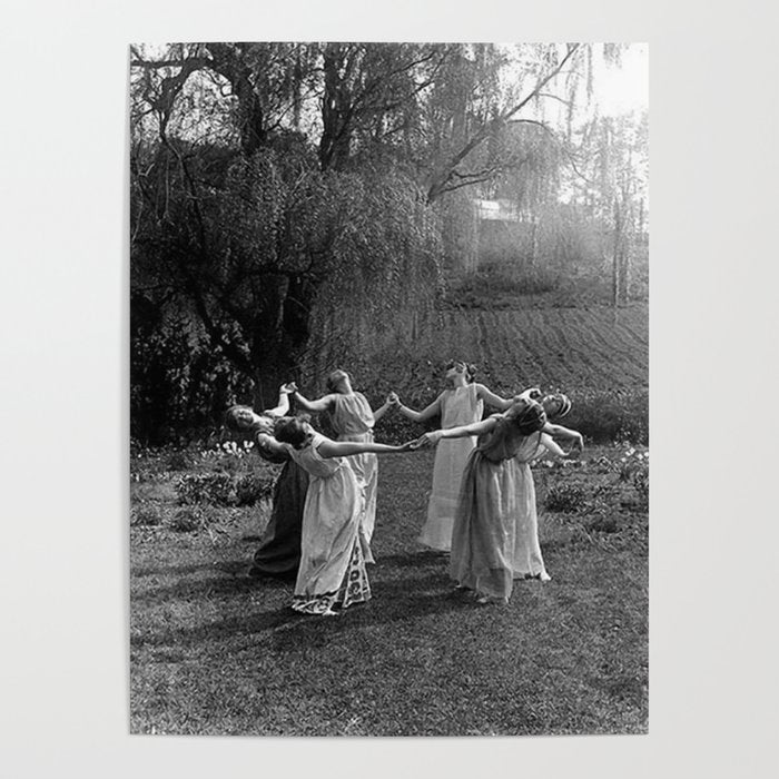 Circle Of Witches, Natchez Trace Vintage Women Dancing black and white photograph - photography - photographs Poster Gallery Image 1