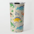 Jurassic Dinosaurs in Primary Colors Travel Mug Gallery Image 1
