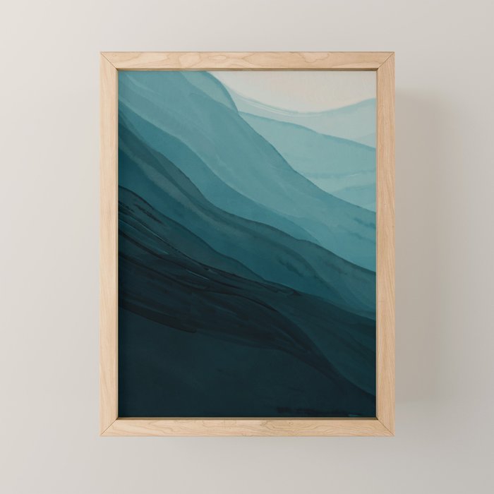 Waves Into The Depths | Wave Texture Design Mini Art Print Gallery Image 1