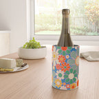 Retro Garden Gingham Flowers Vivid 60s 70s Floral Pattern Wine Chiller Gallery Image 4