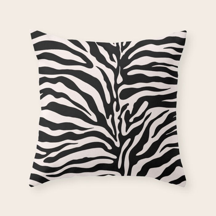 Classic Zebra Print Throw Pillow Gallery Image 1