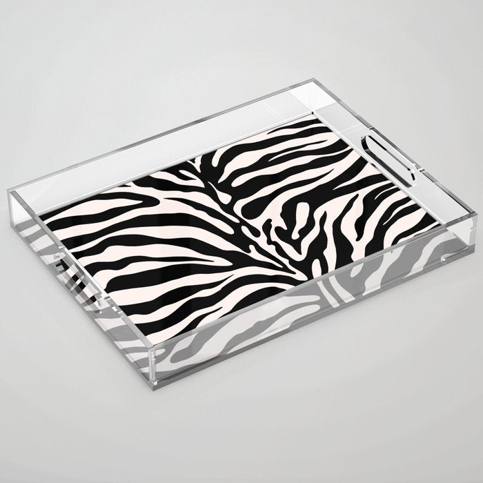 Classic Zebra Print Acrylic Tray Gallery Image 1